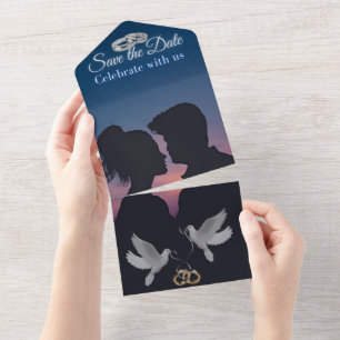 Carte d'invitation de mariage tout-en-un vierge