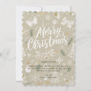 Carte d'invitation de Noël élégante sous la neige 