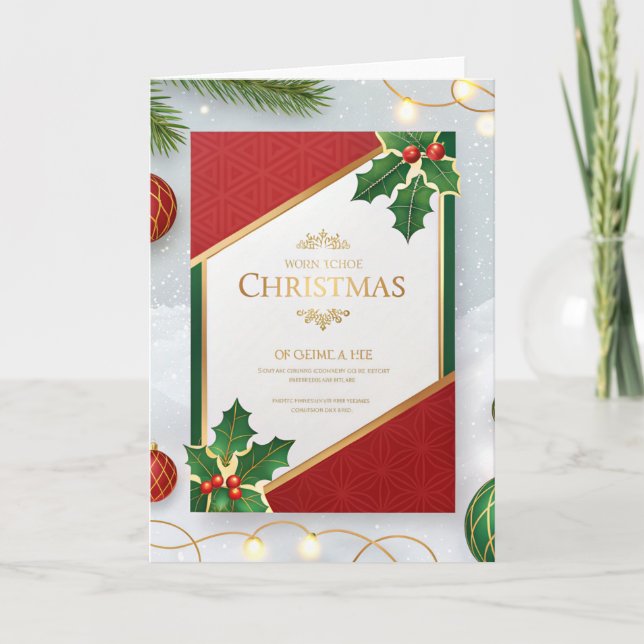 Carte d'invitation de Noël | Fête élégante des Fêt (Devant)