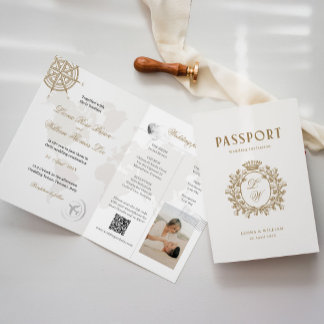 Carte d'invitation de passeport de mariage de dest