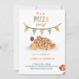 Carte d'invitation de Pizza moderne esthétique