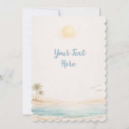 Carte d'invitation de plage côtière sereine