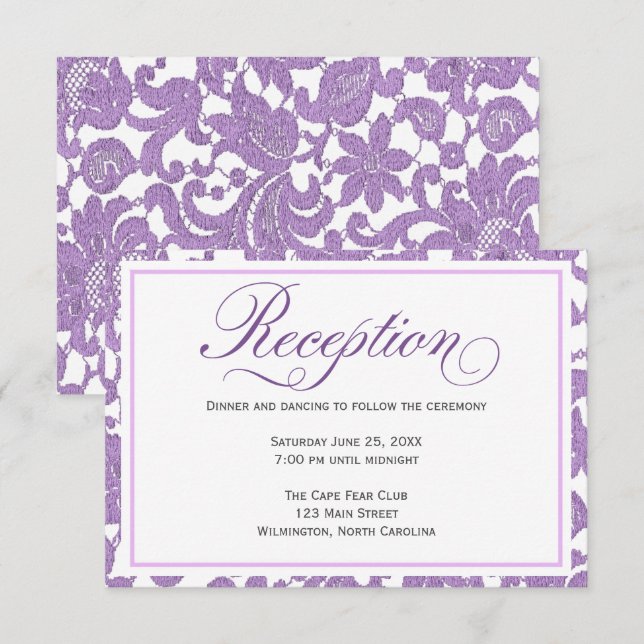 Carte d'invitation de réception de mariage en dent (Devant / Derrière)