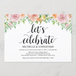Carte d'invitation de réception de mariage en fuit
