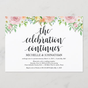 Carte d'invitation de réception de mariage en fuit