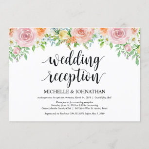 Carte d'invitation de réception de mariage en fuit
