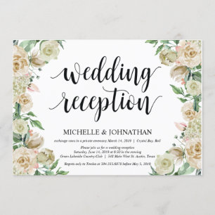 Carte d'invitation de réception de mariage printan