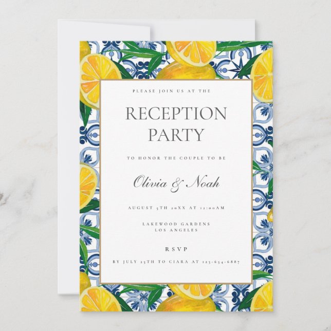Carte d'invitation de réception en carrelage de ci (Devant)