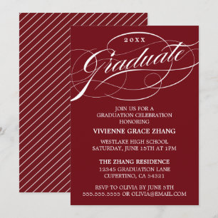 CARTE D'INVITATION DE REMISE DE DIPLÔME DE PARTIE