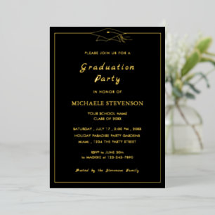 Carte d'invitation de remise de diplôme en feuille