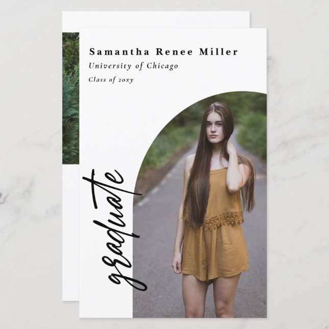 Carte d'invitation de remise de diplômes avec 2 ph (Devant / Derrière)