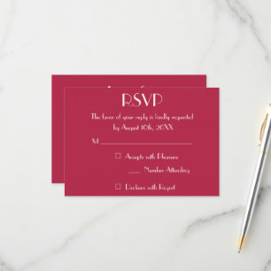 Carte d'invitation de réponse de mariage moderne m