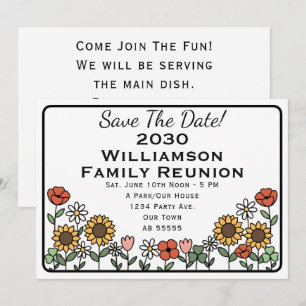 Carte d'invitation de réunion de famille Tournesol