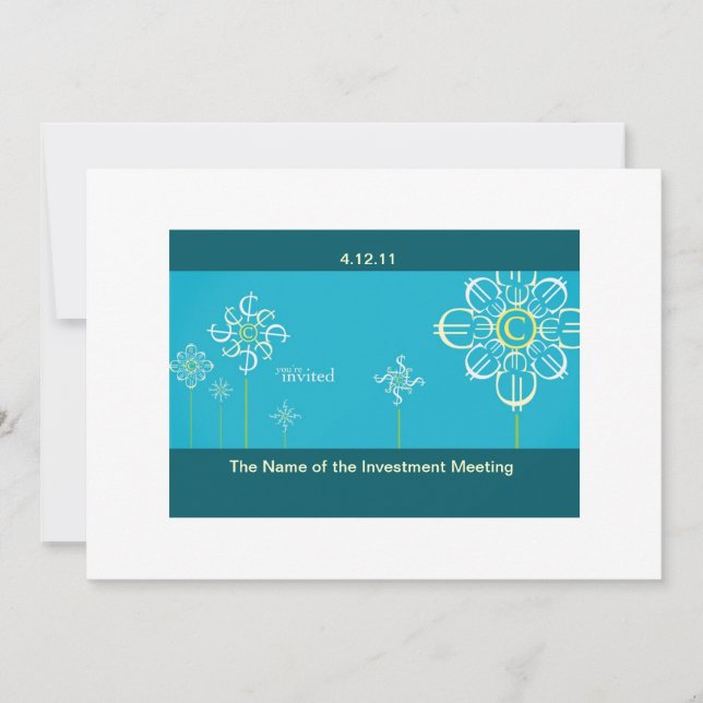 Carte d'invitation de réunion d'investissement (Devant)