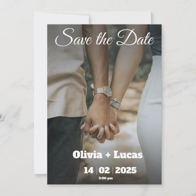 Carte d'invitation de sauvegarde de photo tendance (Devant)