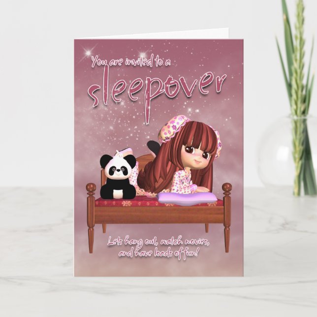 Carte d'invitation de Sleepover (Devant)
