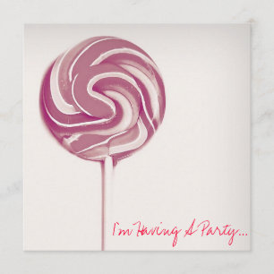 CARTE D'INVITATION DE STYLE vintage "LOLLIPOP"