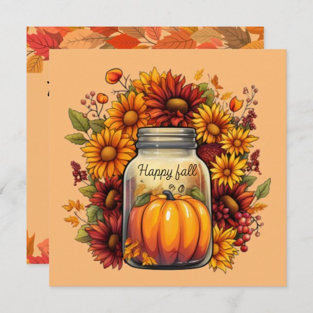 CARTE D'INVITATION DE THANKSGIVING JAR DE BÉNÉDICT (Devant / Derrière)