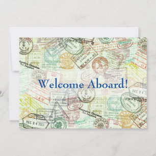 Carte d'invitation de voyage avec tampon de passep