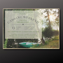 Carte d'invitation de week-end de camping