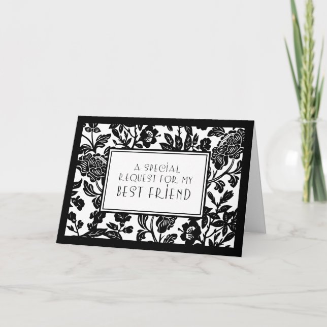 Carte d'invitation demoiselle d'honneur florale po (Devant)
