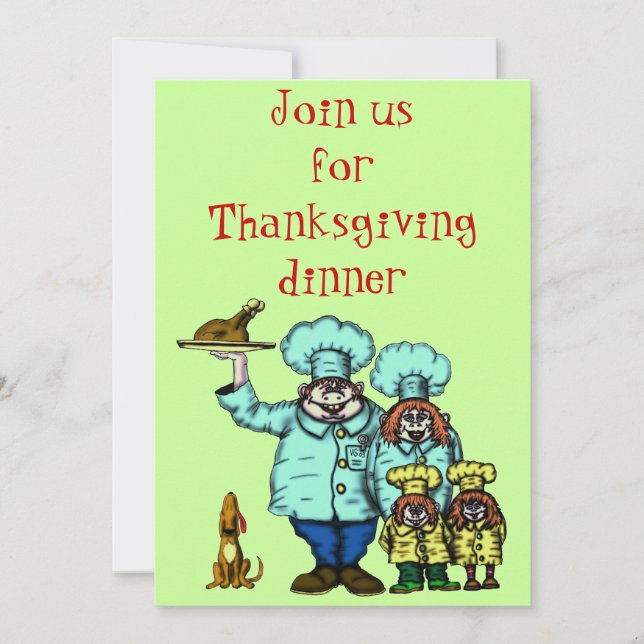 Carte d'invitation drôle de Thanksgiving (Devant)