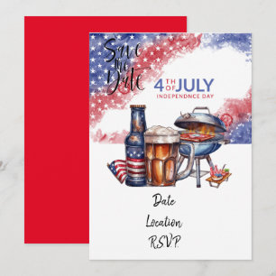 Carte d'invitation du 4 juillet enregistrer la dat