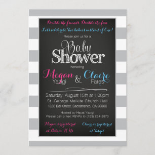 Carte d'invitation du Baby shower Chalkboard coed