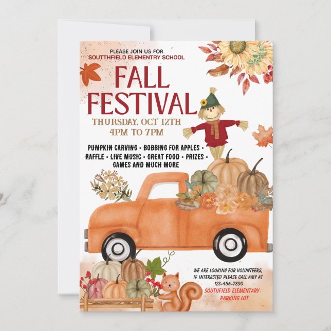 Carte d'invitation du Festival d'automne scolaire (Devant)