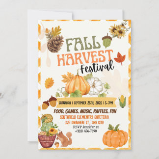 Carte d'invitation du festival de récolte d'automn