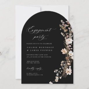 Carte d'invitation du Fleur sauvage Boho Engagemen