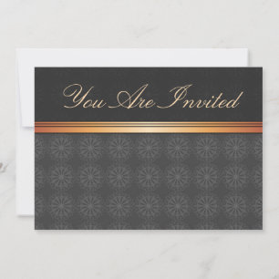 Carte d'invitation élégante or noir