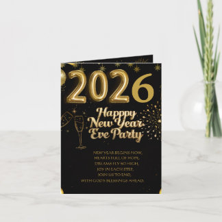 Carte d'invitation élégante pour le réveillon du N