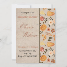 Carte d'invitation élégante pour un dîner Potluck 