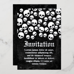 Carte d'invitation en feuille d'argent à motif de 