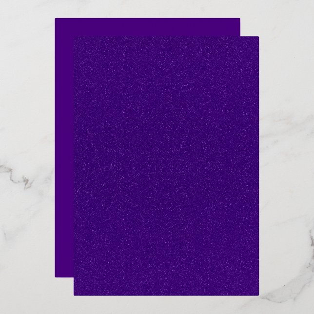 Carte d'invitation en feuille de papier doré viole (Recto/Verso)
