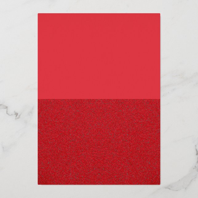 Carte d'invitation en feuille rouge tomate - Perso (Recto)