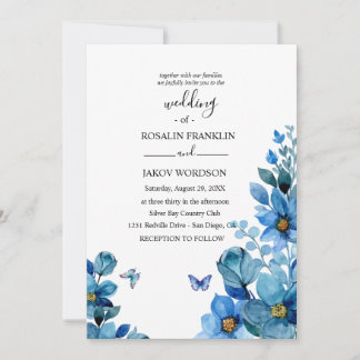 carte d'invitation florale aquarelle