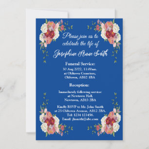 Carte d'invitation funéraire minimaliste personnal