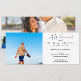 Carte d'invitation funéraire personnalisée - Carte