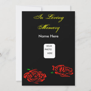 Carte d'invitation Funeral Red Rose