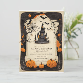 Carte d'invitation Halloween ancienne et moderne