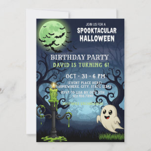 Carte d'invitation Halloween éffrayante avec fantô