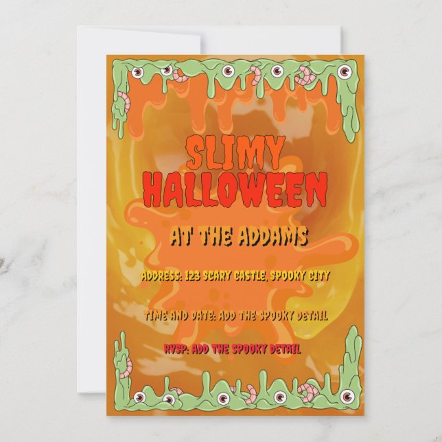 Carte d'invitation Halloween mince (Dos)