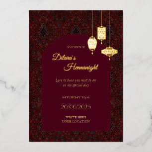 Carte d'invitation Henna de style oriental