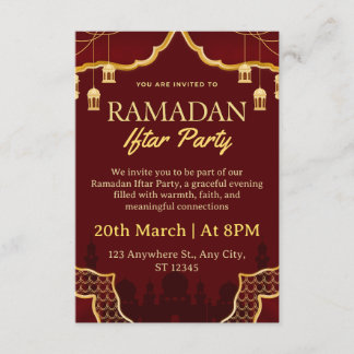 Carte d'invitation Iftar de Ramadan