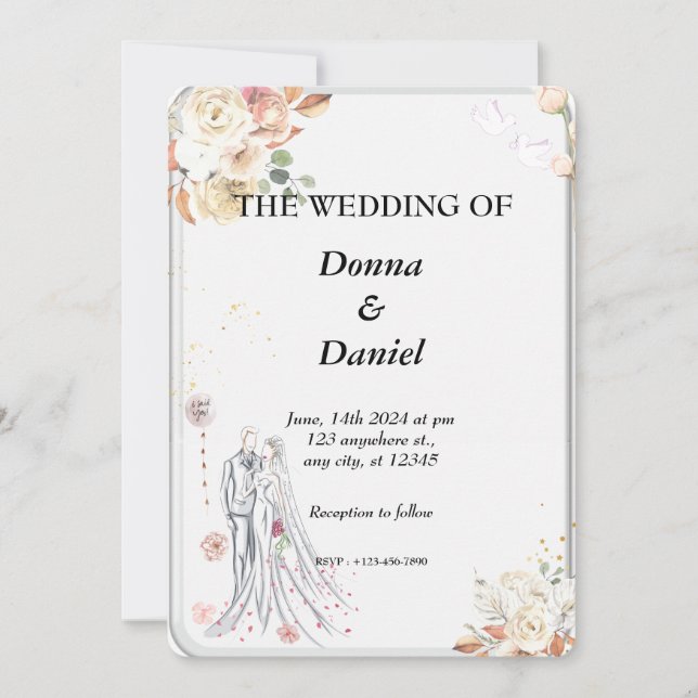 Carte d'invitation imprimée sur verre (Devant)