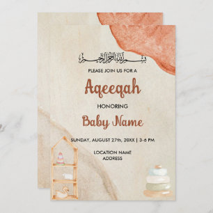 Carte d'invitation Instantanée Boho Cream Aqeeqah 