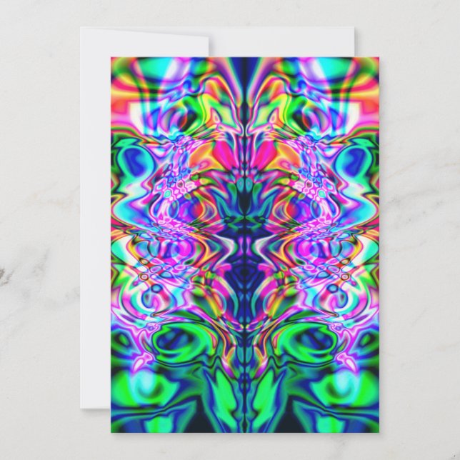 Carte d'invitation iridescence psychédélique (Devant)