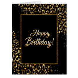 Carte d'invitation Leopard Black Gold Jewel